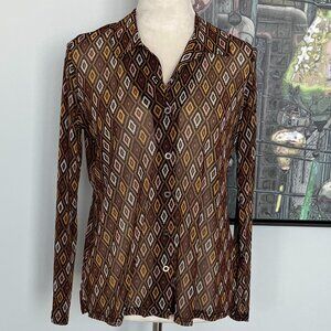 Jane + Delancey Multicolor Geometric Print Blouse M
